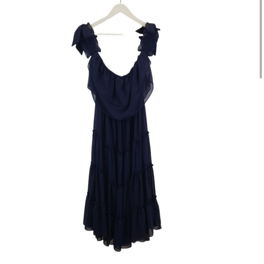 Misa Los Angeles Navy Tiered Dress